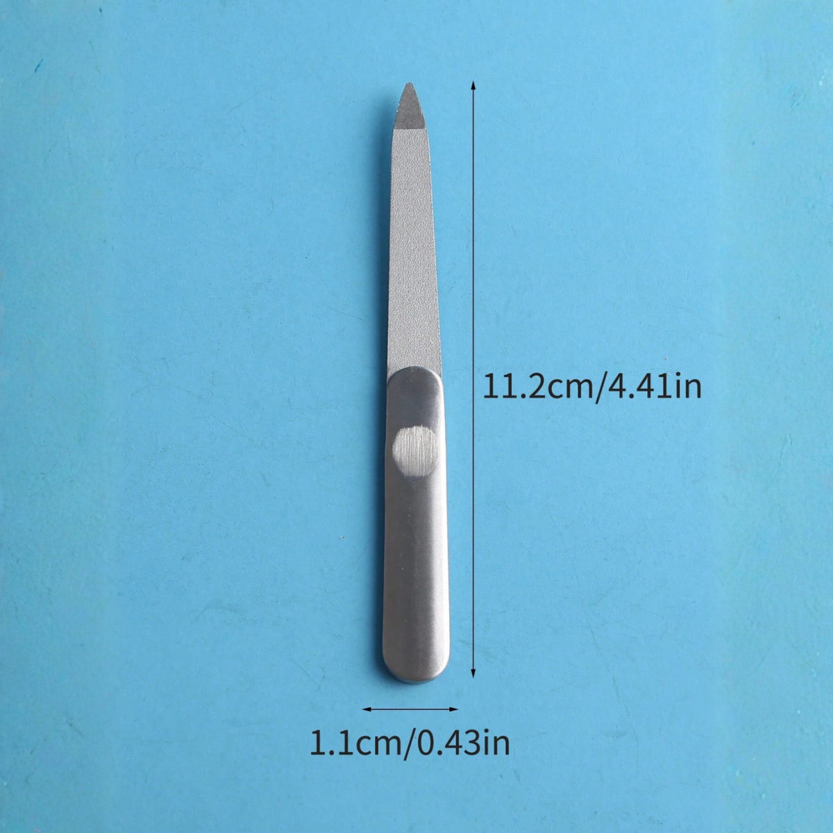 Double-Sided Metal Nail File for Manicure Pedicure - Stainless Steel Grooming Tool