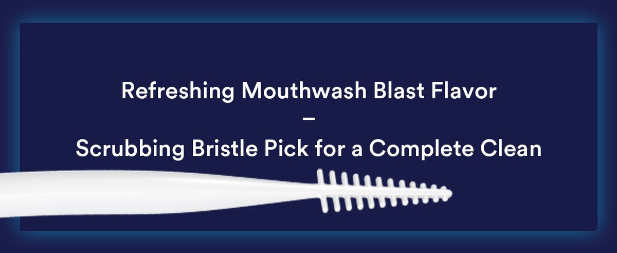 Dental Floss Picks with Fluoride Mouthwash | Complete Clean Easy Reach 75 Pack