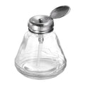Glass Pump Dispenser Bottle 6oz 180ml with Metal Flip Cover for Liquids