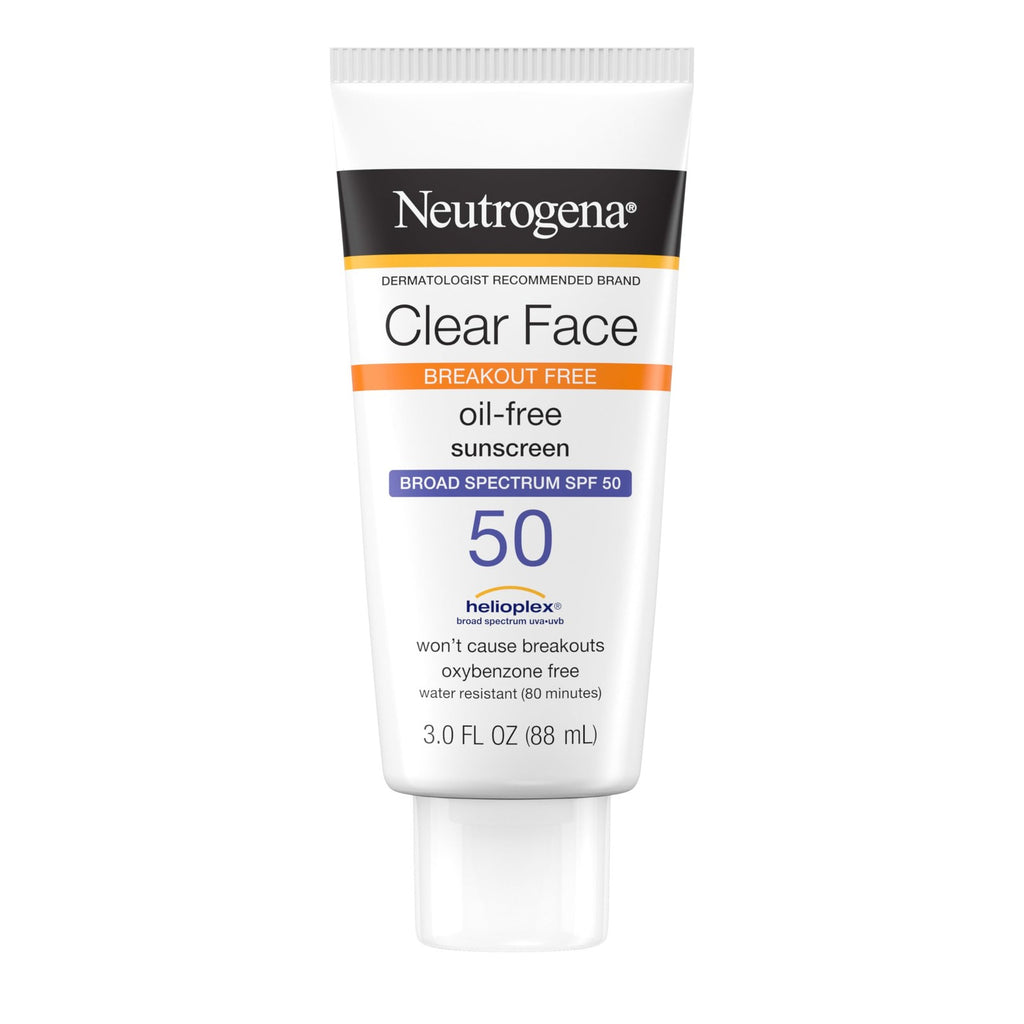 Broad Spectrum SPF 50 Sunscreen Lotion for Acne-Prone Skin - Water-Resistant, Oil-Free, Fragrance-Free, 3 oz
