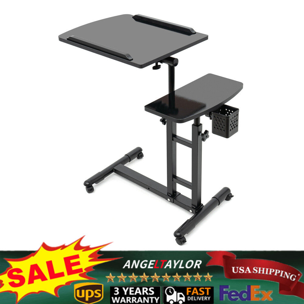Mobile Tattoo Workstation Arm Rest - Adjustable Rolling Work Table 65-97cm