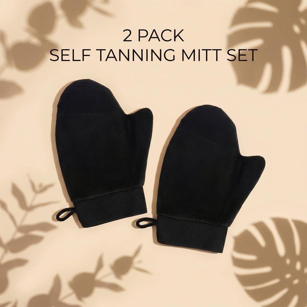 Self Tanning Mitts 2 Pack - Reusable Application Gloves for Flawless Tan