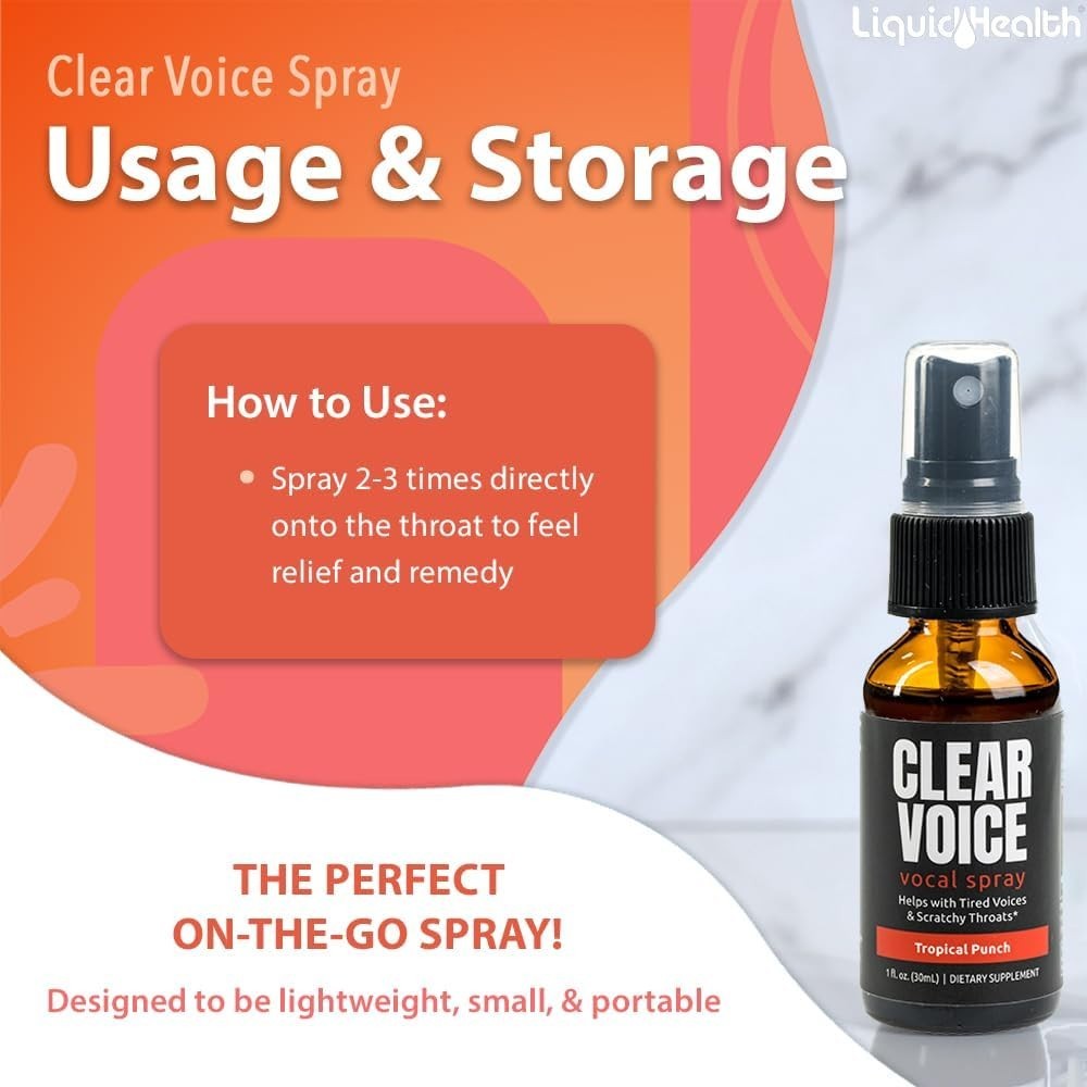 Herbal Vocal Throat Spray for Singers & Speakers - Soothes Voice, 1 oz
