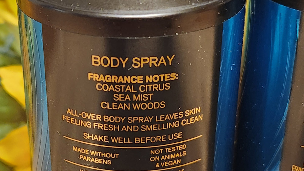 Men's Body Spray - Atlantic Collection Coastal Citrus & Sea Mist 3.7 oz Lot of 2