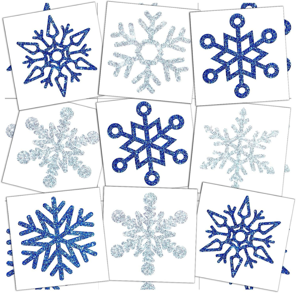 180 Pcs Winter Snowflake Temporary Tattoos Glitter Stickers