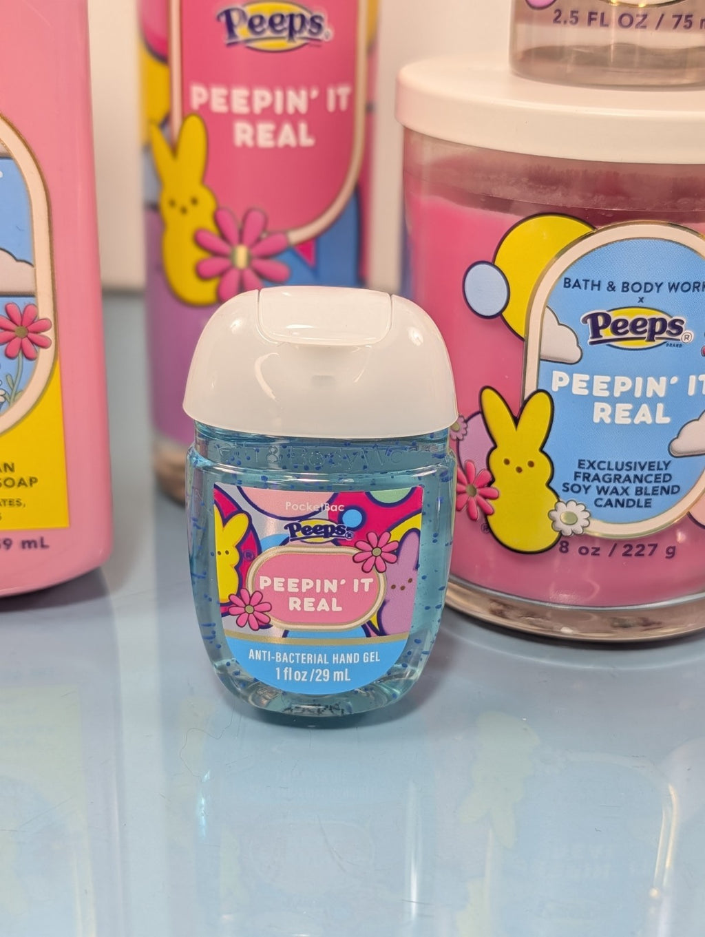Bath & Body Works Peeps Marshmallow Vanilla Body Care Set - Mist, Body Wash, Lotion, Hand Sanitizer, & Candle