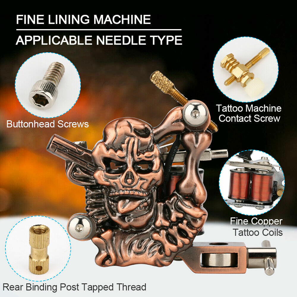 Tattoo Kit Starter Complete Set with 2 Machines, Case & Accessories
