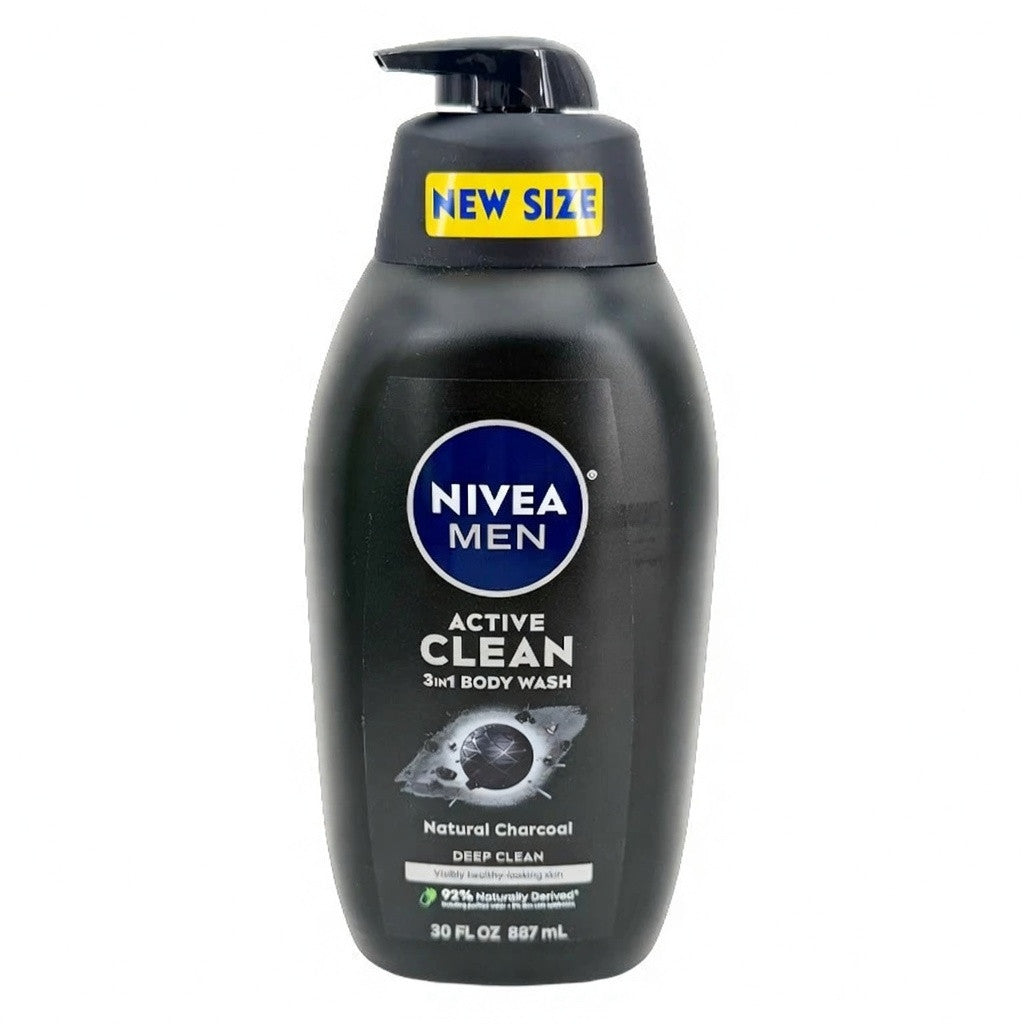 Men’s Charcoal Body Wash 30oz - 3 Pack, Deep Cleansing, Natural Ingredients