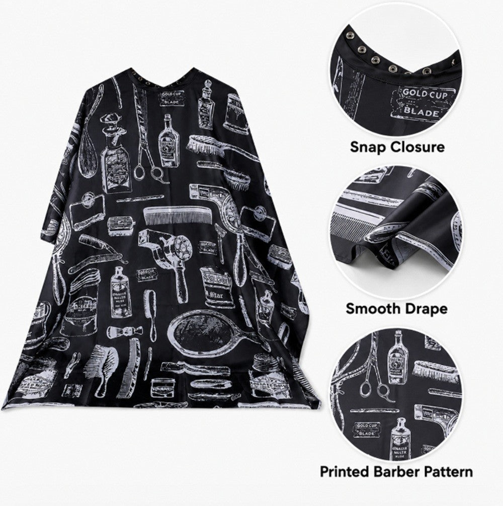 Waterproof Hairdressing Cape with Adjustable Snap Closure for Salons and Home Use