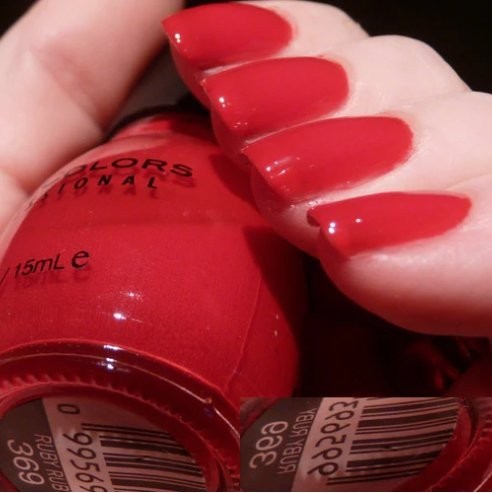 Bold Red Nail Polish - Long-Lasting, Full Coverage, 369 Ruby Ruby