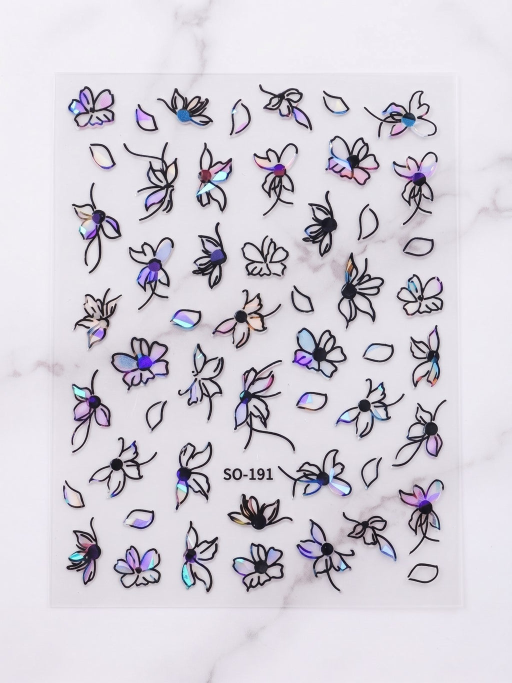 5D Flower Nail Decals Nail Art Stickers for Manicure
