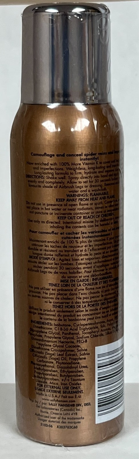 Sally Hansen Airbrush Legs Vein Concealer No Color Spray 124g Set