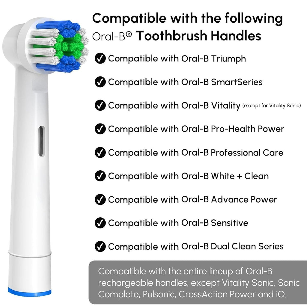 Electric Toothbrush Heads Compatible with Oral B Braun - Multi Pack Sizes