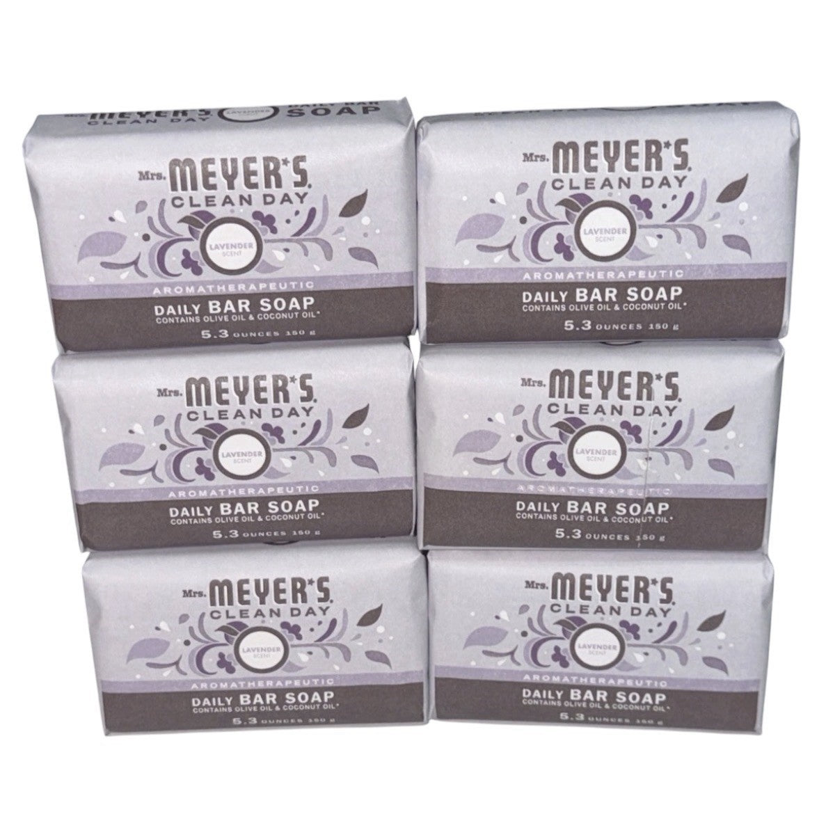 Mrs. Meyer’s Lavender Bar Soap Set - 6 x 5.3oz Natural Scent