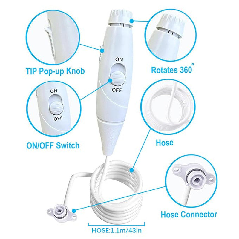 Water Flosser Replacement Hose and Handle Set for Oral Hygiene Devices