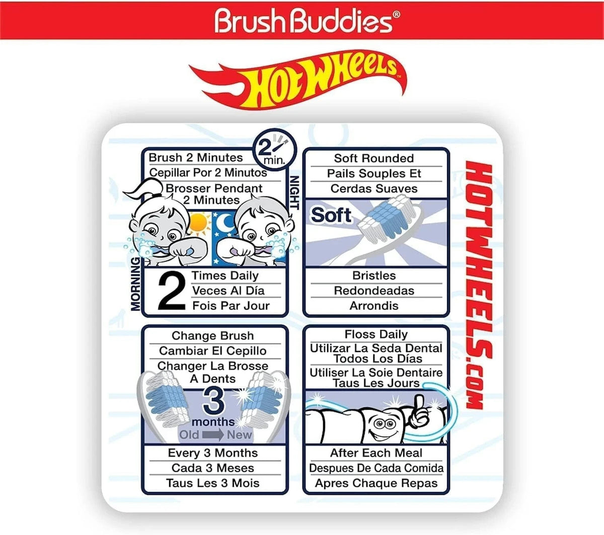 Kids Toothbrush Set 6 Pack - Soft Bristles & Racing Design, Toddler Oral Care