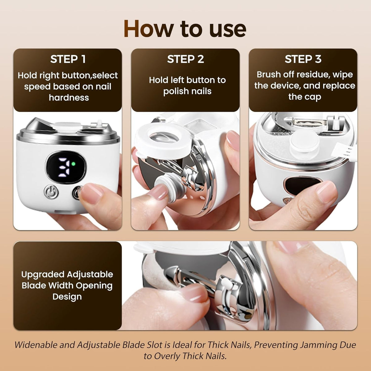 Electric Nail Clippers for Seniors Adults with 2.5X Magnifying Light and Magnetic Debris Container