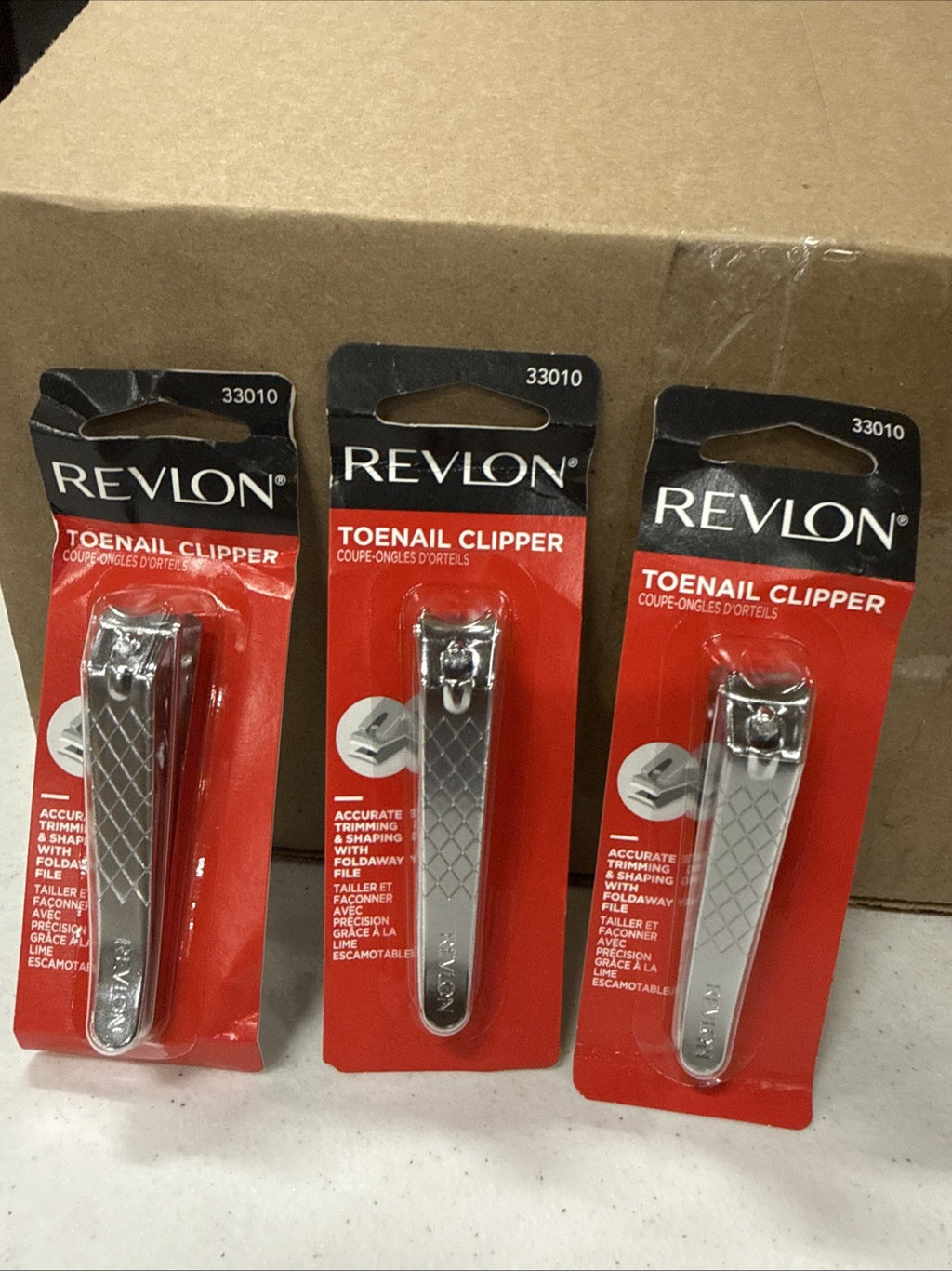 Revlon 3-Pack Nail Clippers with File Curved Blades Manicure Tools