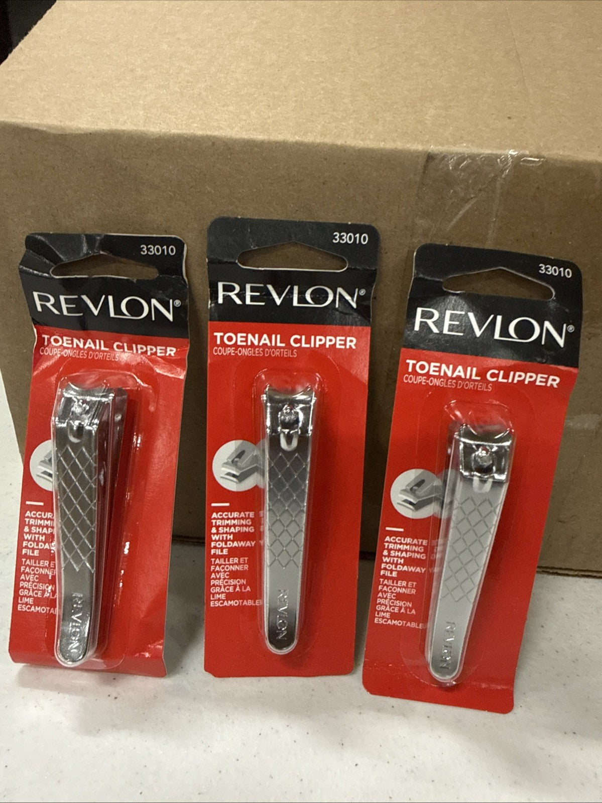 Revlon 3-Pack Nail Clippers with File Curved Blades Manicure Tools