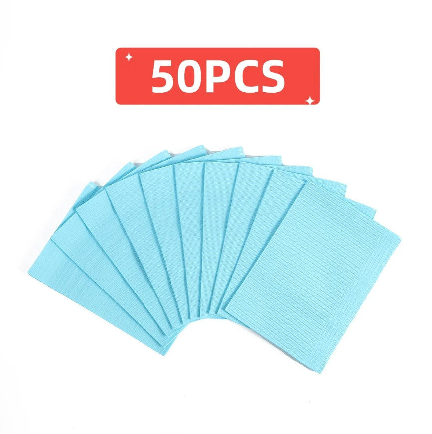 Disposable Waterproof Tattoo Table Covers – 50 Pack, Dental Bib Sheets