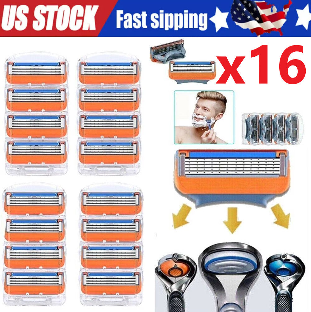 16-Pack Razor Blade Refills for Gillette Fusion 5 ProGlide - Stainless Steel