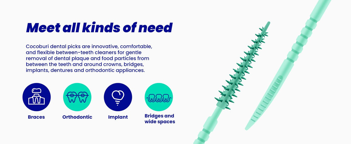 Soft Silicone Interdental Brushes and Dental Picks - 200 Count Family Pack