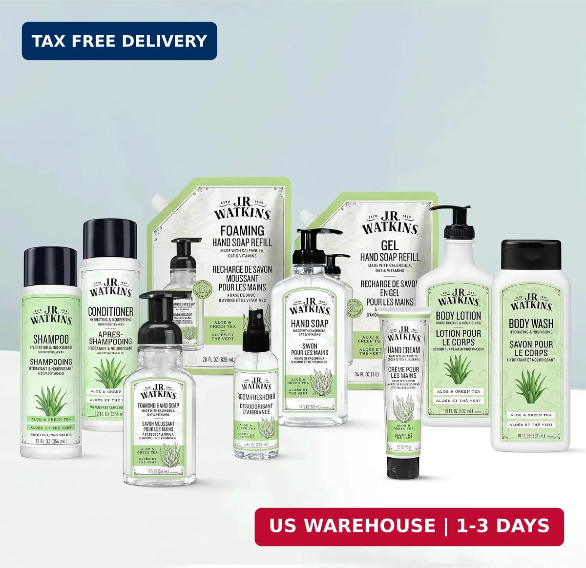 Aloe & Green Tea Hand Soap Refill Pack - Moisturizing, 34 Fl Oz, 2-Pack