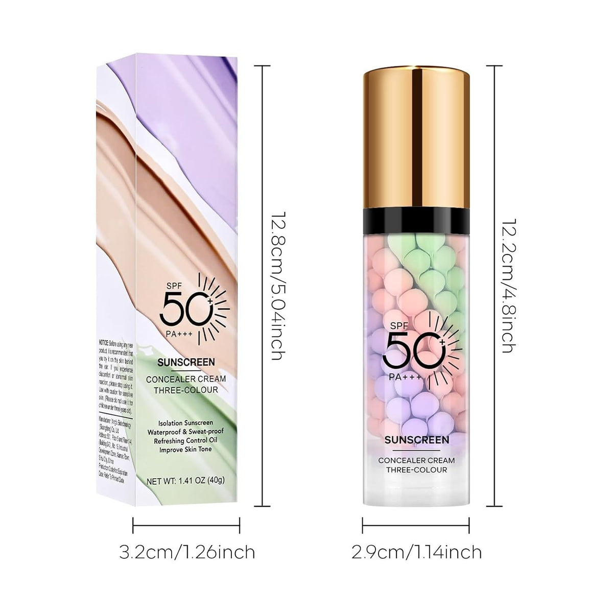 SPF 50 Color Correcting Sunscreen Face Cream Hydrating Primer