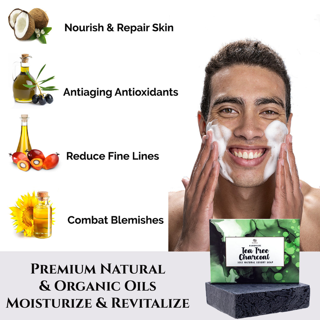 Tea Tree Oil Soap Bar - Antifungal & Antibacterial Face & Body Cleanser