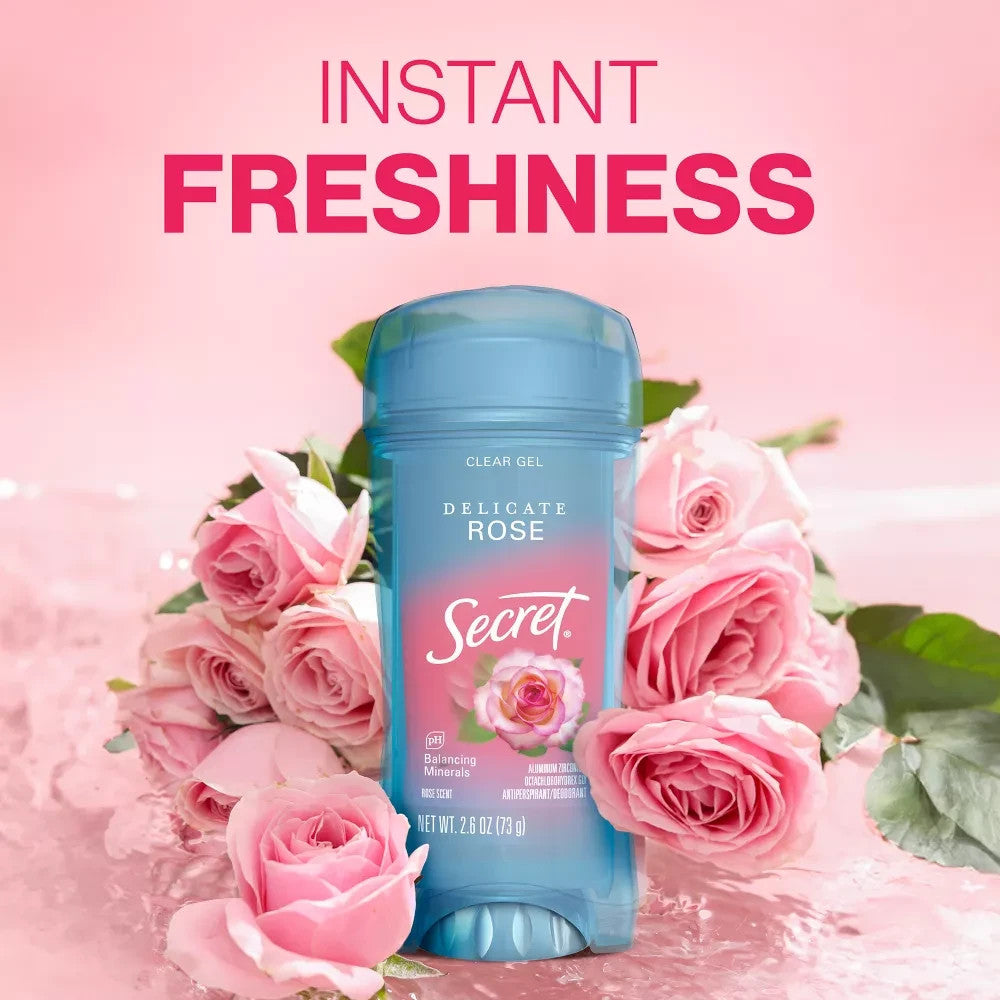 Secret Delicate Rose 72HR Clear Gel Antiperspirant Deodorant 2.6oz