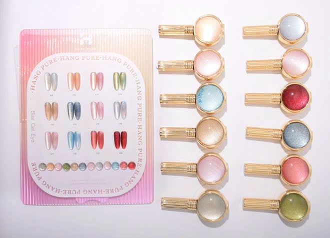 Magnetic Cat Eye Gel Nail Polish Set - 12 Shimmering Colors, Long-Lasting