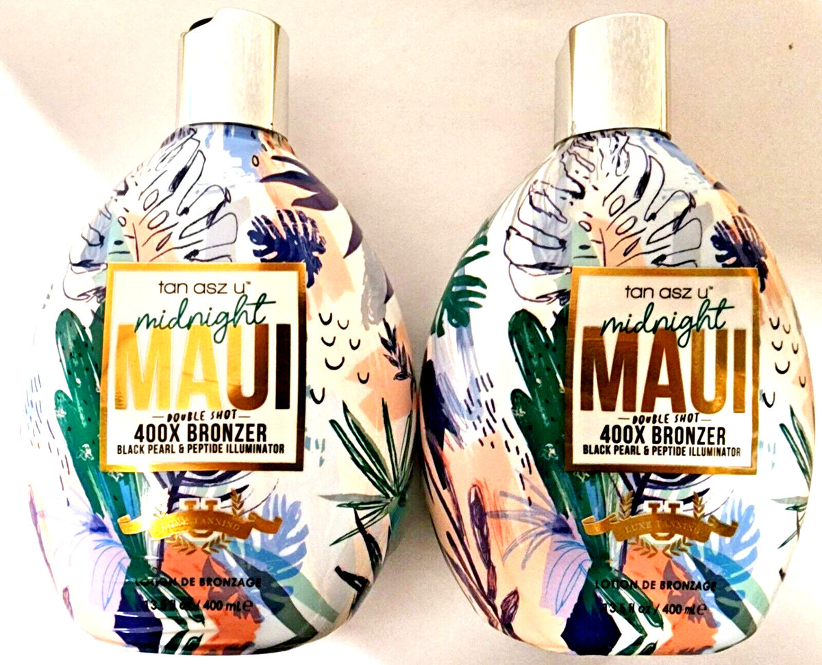 Brown Sugar Midnight Maui Double Shot 400X Bronzer Tanning Lotion 13.5oz - Pack of 2