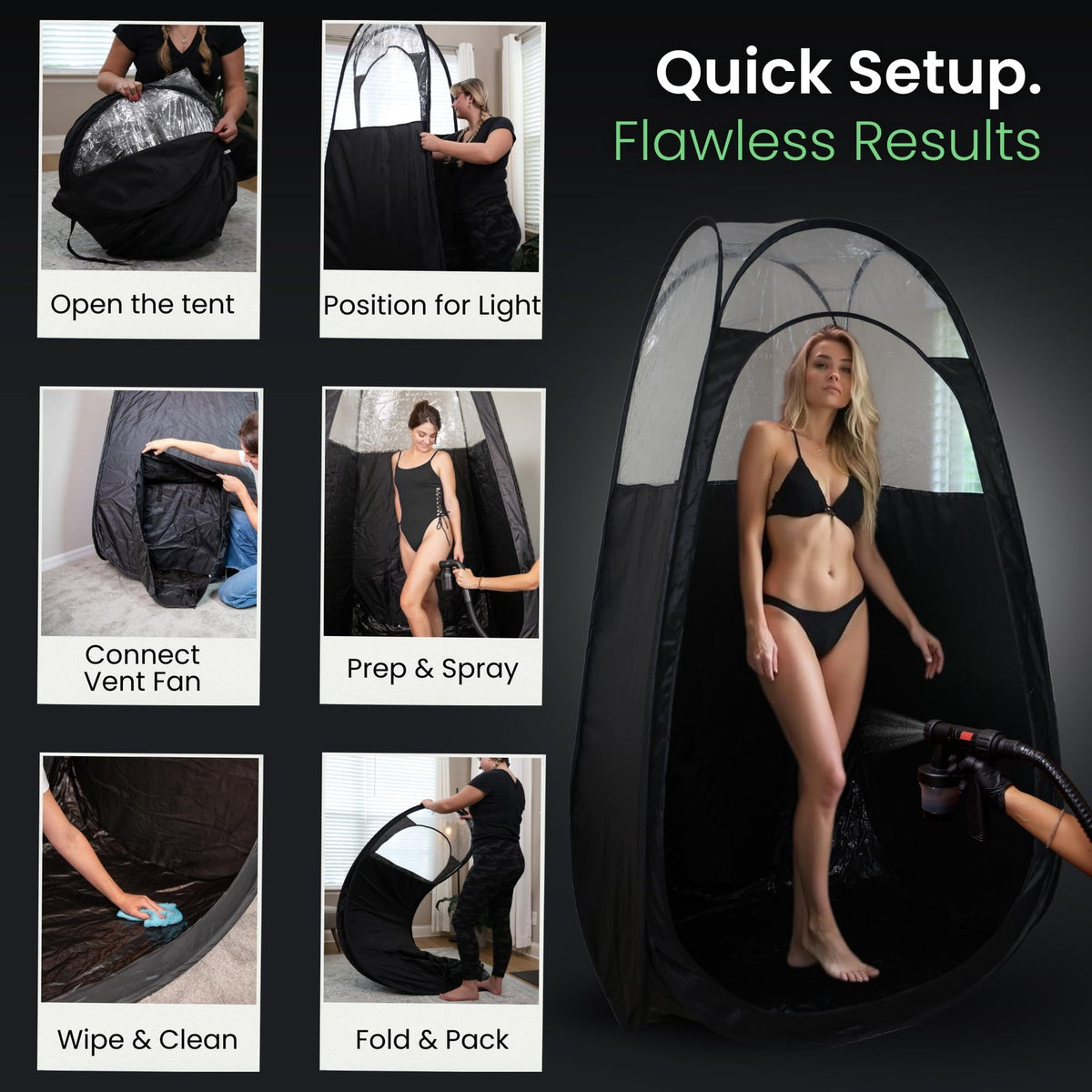 Portable Spray Tan Tent with Clear Design and Fan Opening – Professional & Home Use