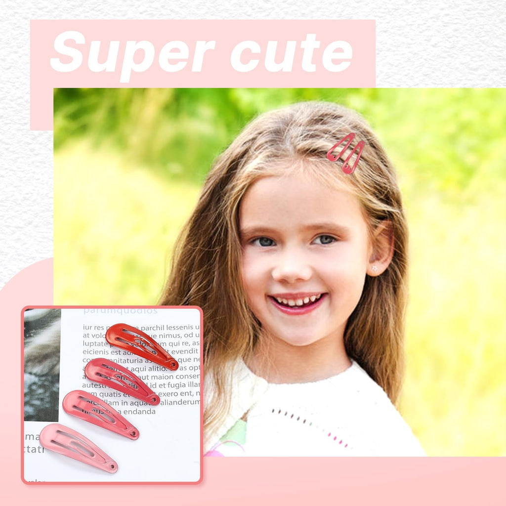 Multicolor Snap Hair Clips for Babies & Toddlers - 100 Pack, 3cm