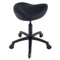 Black Hydraulic Salon Saddle Stool with 360° Swivel for Hair & Tattoo Chairs