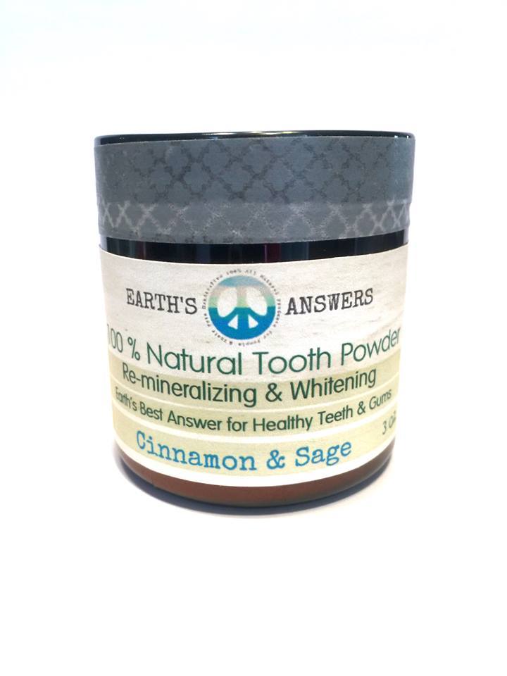 Natural Fluoride-Free Whitening Tooth Powder with Cinnamon & Sage - Remineralizing & Vegan Oral Care