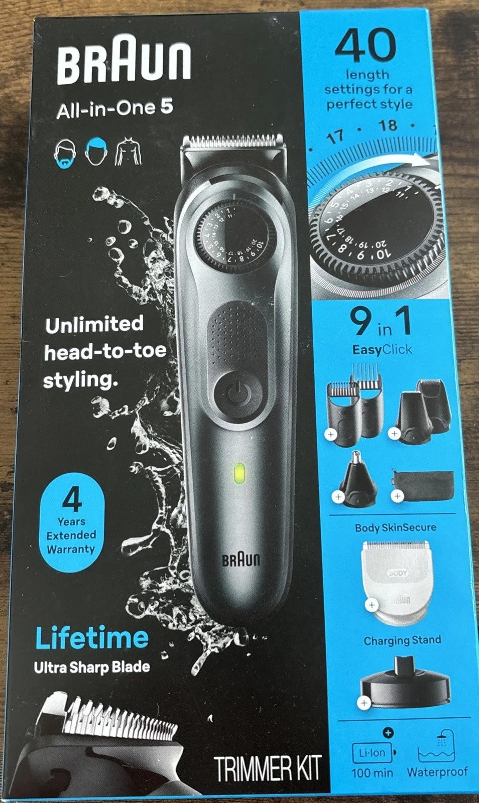 Cordless Men's Beard & Body Grooming Kit with Multiple Attachments
