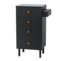 Professional Salon Styling Station with Heat-Resistant Glass Top & Storage