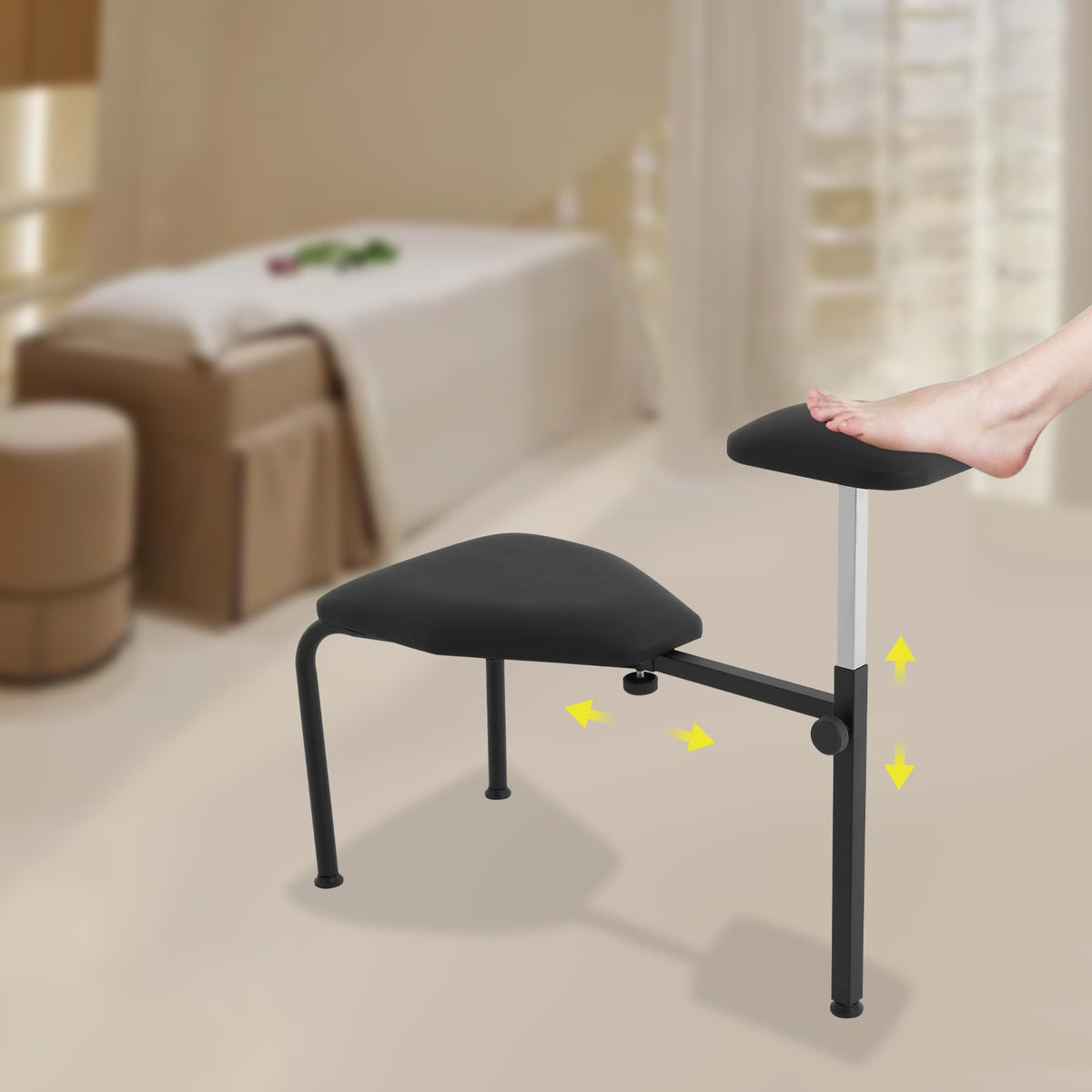 Adjustable Pedicure Stool with 3-Leg Support for Nail Salon Spa Home