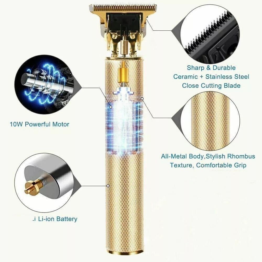 Professional Cordless Beard Trimmer with T-Blade for Detailed Grooming