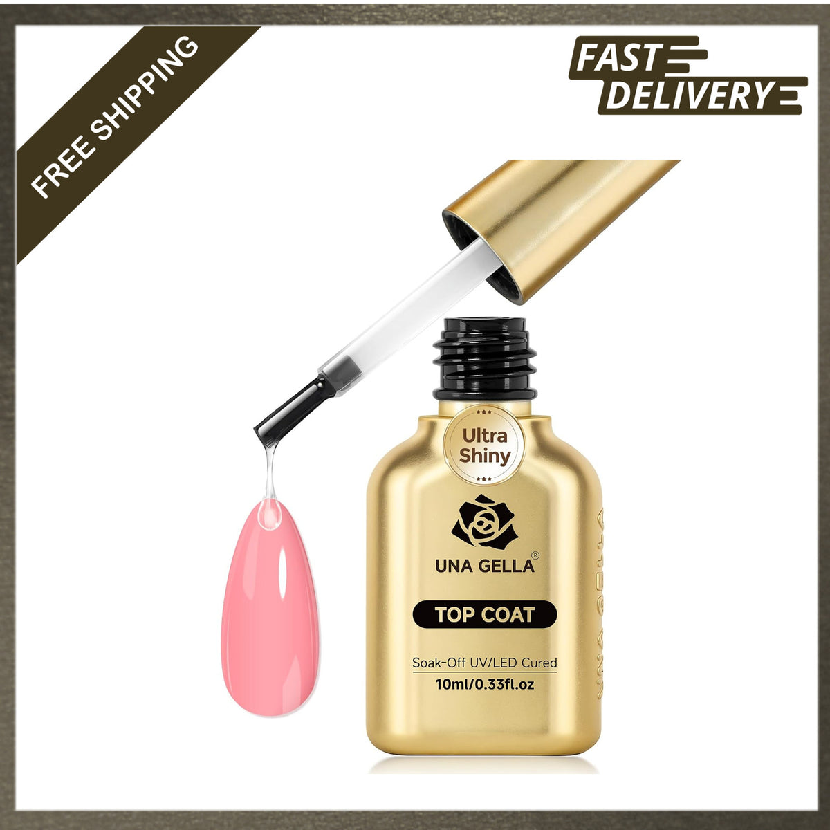 Gel Nail Top Coat - High Shine, No Wipe, UV Cured, 10ml