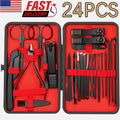 24-Piece Stainless Steel Nail Clipper Grooming Kit for Manicure Pedicure