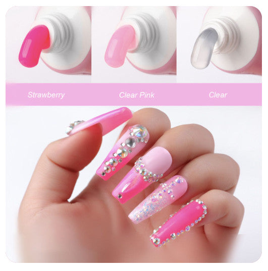 Pink Nail Extension Gel Kit - Long-Lasting Poly Nail Art Set for Beginners