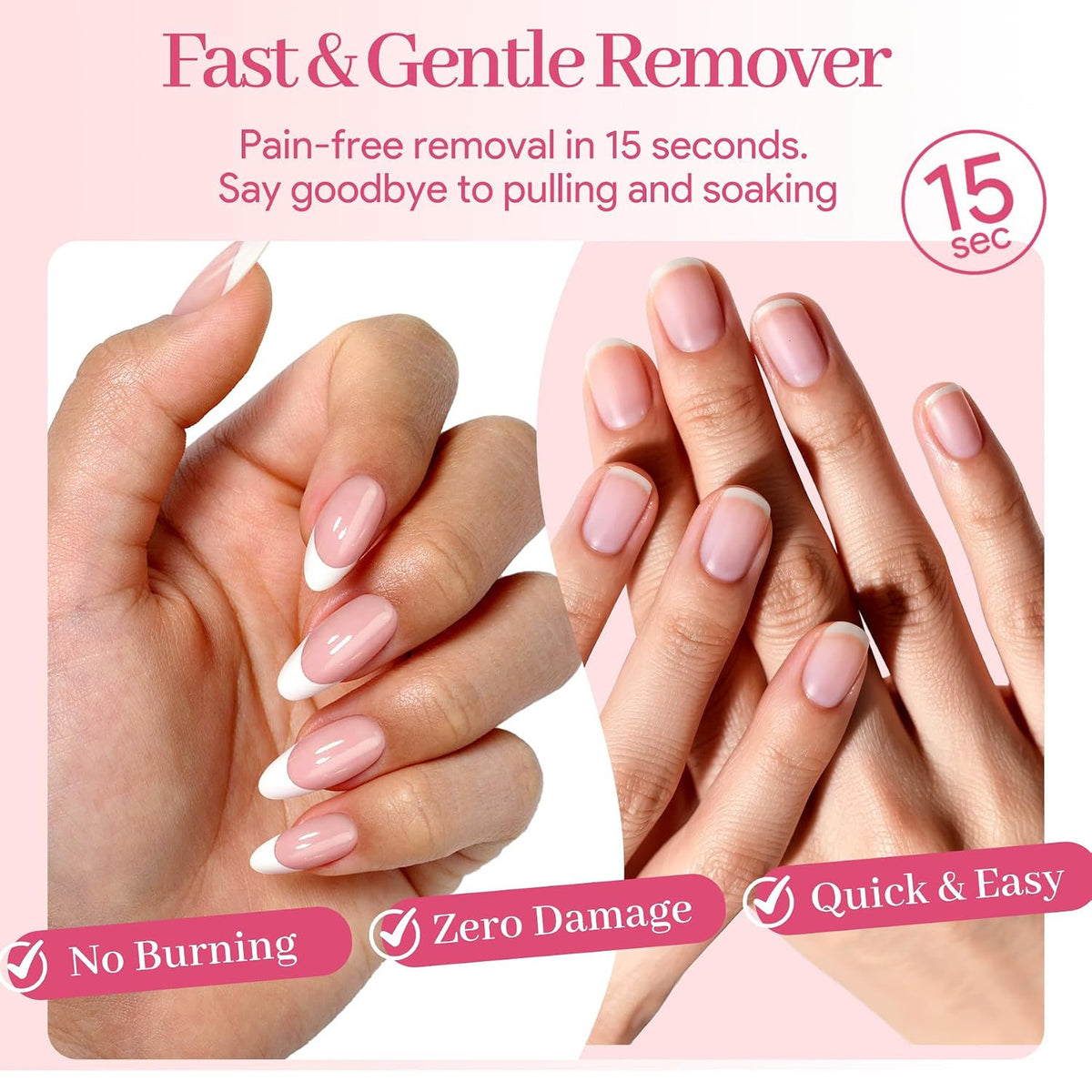 Nail Glue & Remover Pen Set - Semi-Solid Gel, No Lamp Needed, 10g & 6ml