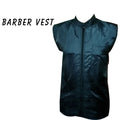 Unisex Barber Vest with Pockets and Zipper Closure - Black & Blue