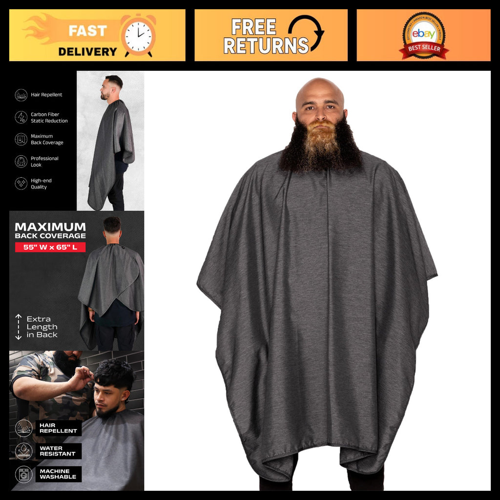 Professional Haircut Cape for Men - Water-Resistant, Static-Reducing Cover