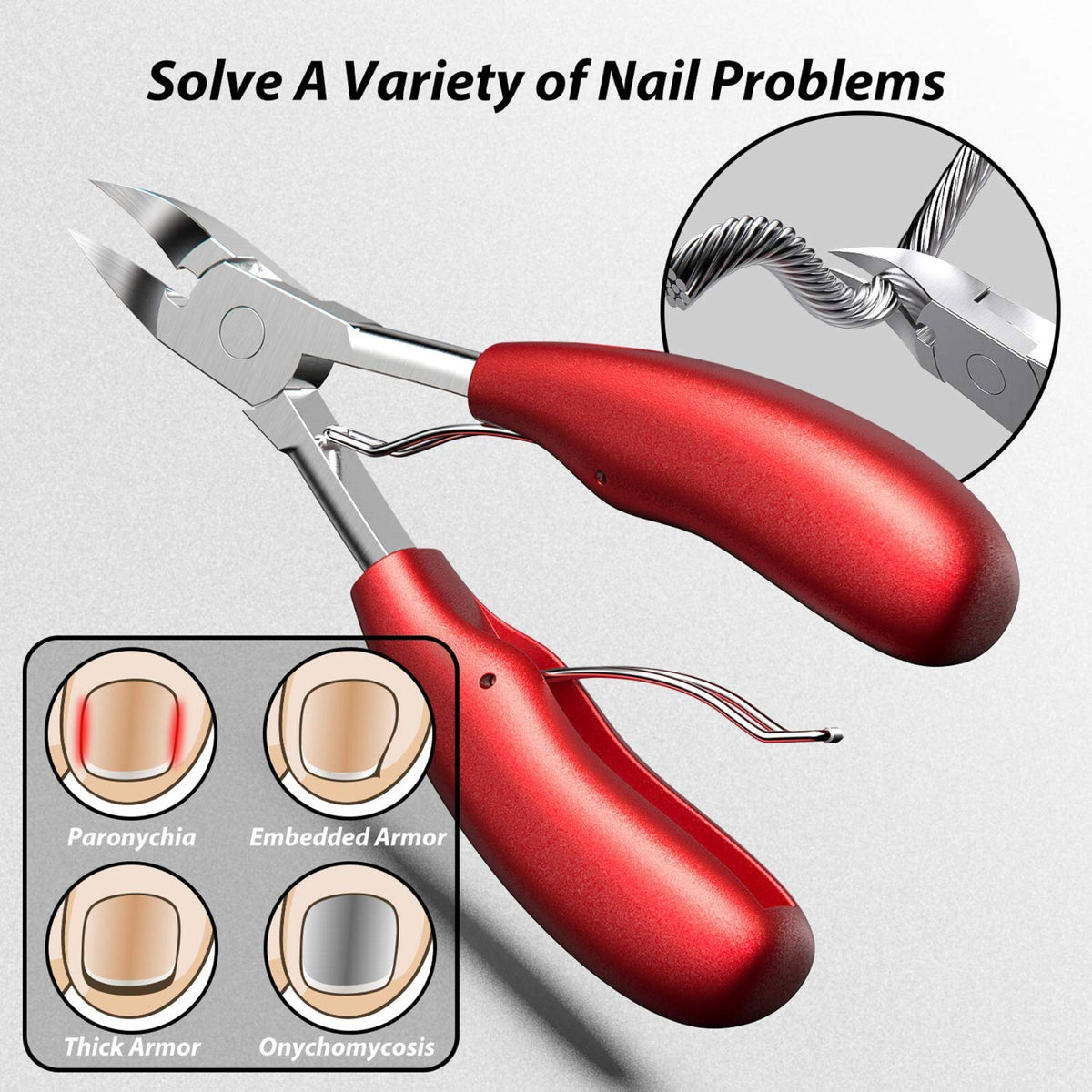 Heavy Duty Toenail Clippers for Thick & Ingrown Nails - Precision Nail Scissors