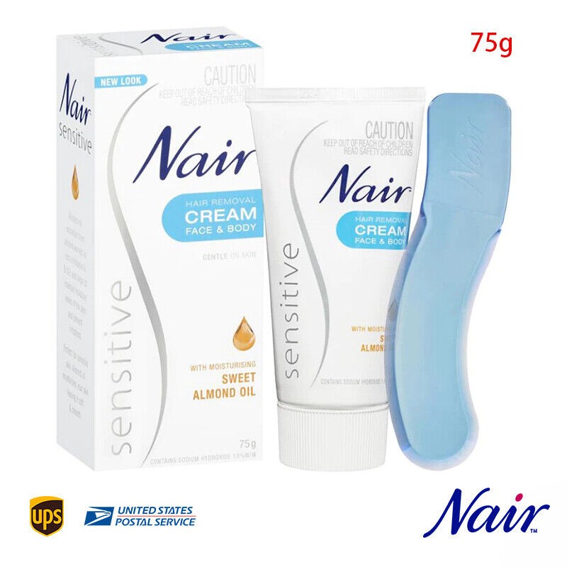 Sensitive Skin Hair Removal Cream for Face & Body, 75g - Gentle & Fast-Acting