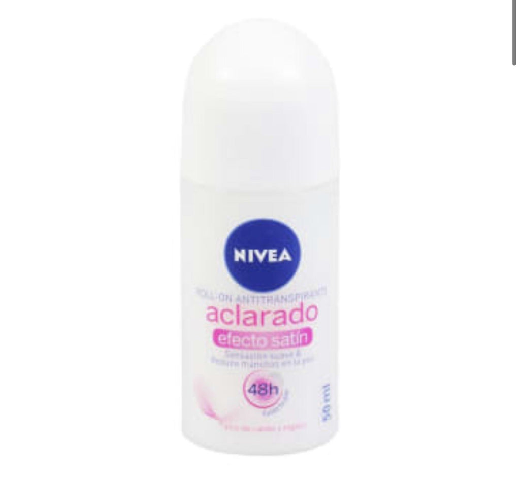 Nivea Whitening Roll-On Anti-Perspirant 4-Pack - Satin Effect, Long-Lasting Protection