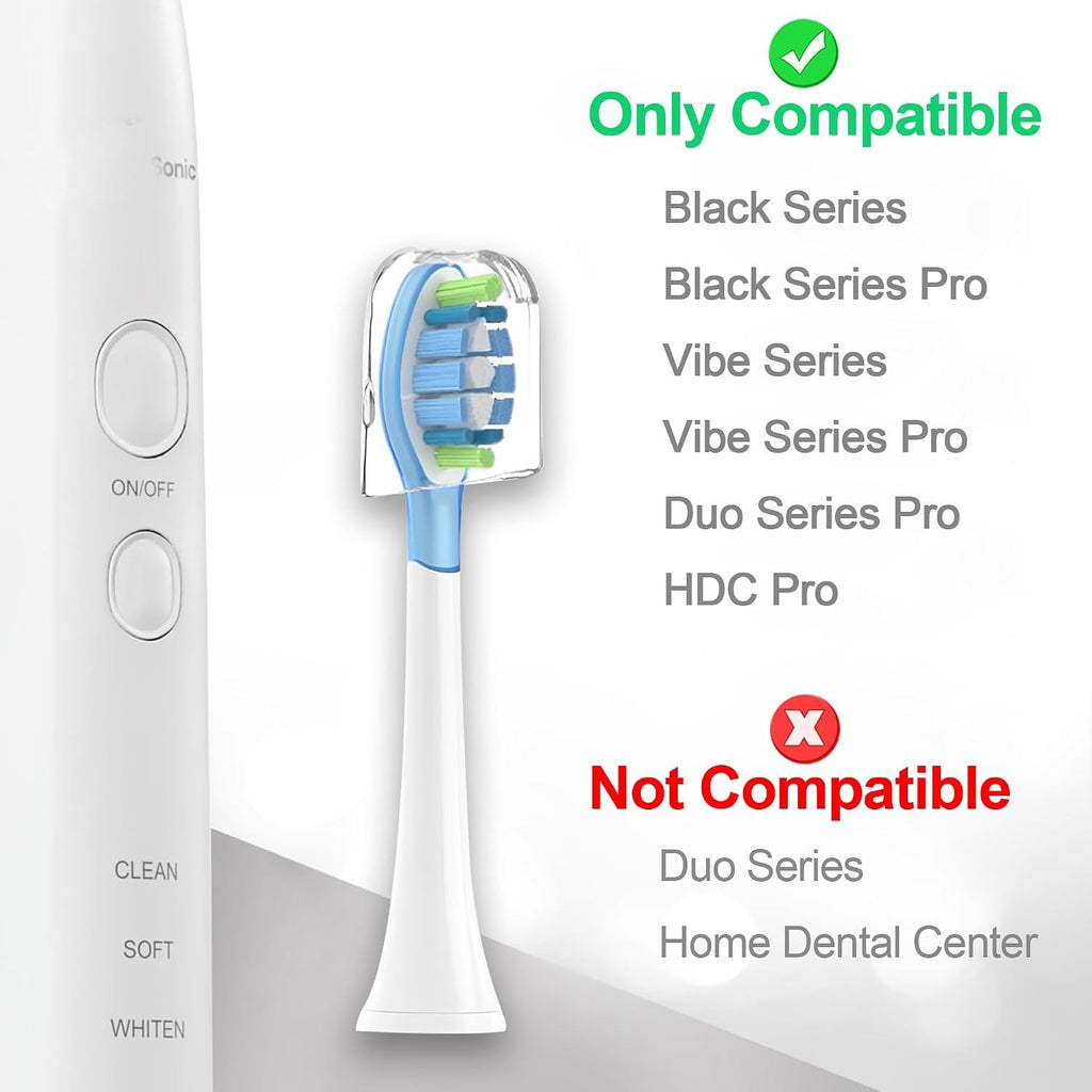 Replacement Toothbrush Heads for AquaSonic Vibe - Gentle on Gums, 6 Pack
